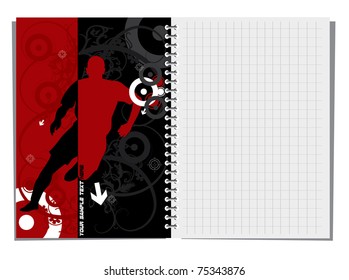 Blank spiral notebook with illustration
