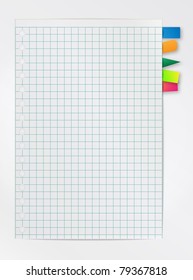 Blank spiral notebook list with bookmarks