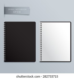 Blank Spiral Notebook Template : Vector Illustration