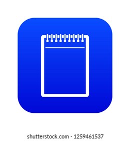 Blank spiral notepad icon digital blue for any design isolated on white vector illustration