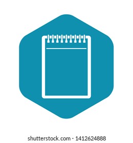 Blank spiral notepad icon in simple style isolated vector illustration