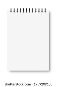 Blank Spiral Notepad, Mockup. Vector illustration