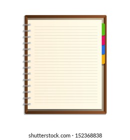 Blank spiral notepad notebook on white background - Vector illustration