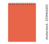 Blank spiral notepad with an orange cover is providing space for your message