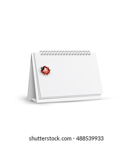 blank spiral table calendars with ladybug