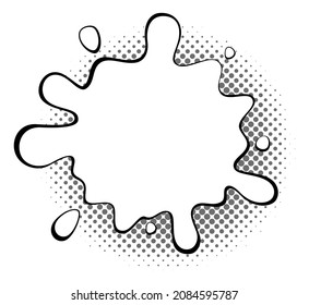Blank splash in vintage comic style with halftone shadow