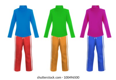 Blank sport suits template.