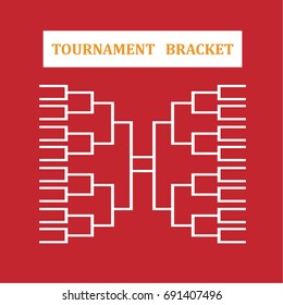 Blank Sport Tournament Bracket On Red Stock Vector (Royalty Free ...