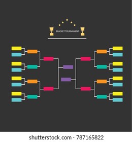 Blank Sport Tournament Bracket On  Background.vector Illustration.