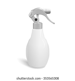 blank spray bottle isolated on white background
