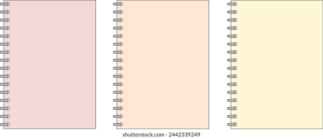 blank spring notebook pages illustration