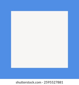 Blank square with a blue border. Simple design, blue border stands out. Minimalist look with blue border framing the central white square. Background vector.