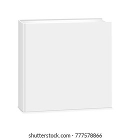 Blank Square Book Cover Isolated On White Background. Mockup To Display Your Design. Vector Illustration