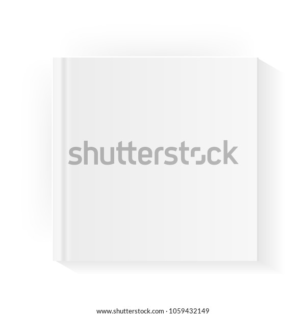 Blank Square Book Cover Template Mock Stock Vector (Royalty Free