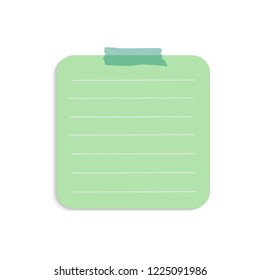Blank square green reminder note vector