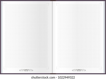 Blank square grid business notebook background illustration