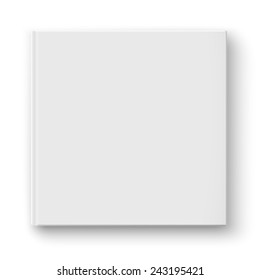 Blank square hardcover album template on white background Vector illustration.