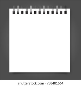 Blank Square notebook calendar mockup cover template.