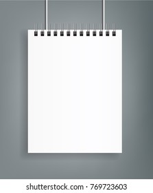 Blank Square notebook calendar mockup cover template.