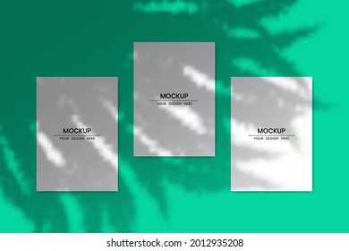 Blank square paper cards template with shadow overlay effect