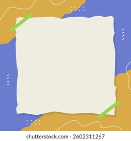 Blank square paper for text on abstract background