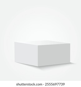 Blank square podiums stand to show products on white background, Vector illustration.