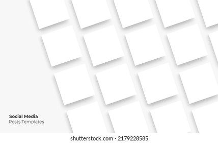 Blank Square Social Media Posts Templates for Bloggers or Brand Designs. Vector Illustration