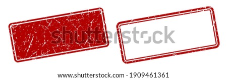 blank square stamp. blank grunge sign set [[stock_photo]] © 