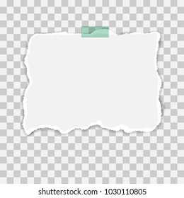 blank squared notepad pages and scotch tape. Note paper stuck with beige sticky tape.