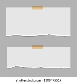 Blank squared notepad pages and tape. Note paper stuck with beige sticky tape.