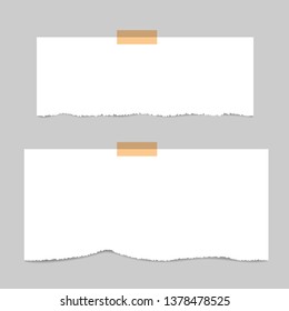 Blank squared notepad pages and tape. Note paper stuck with beige sticky tape.