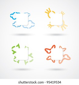 Blank squares with spring icons