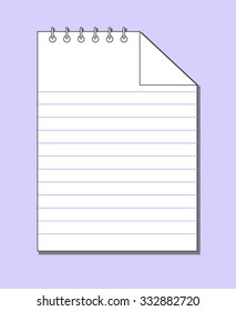 Blank stack white note paper on blue background