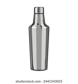 blank stainless bottle cartoon. drink flask, black mockup, container fitness blank stainless bottle sign. isolated symbol vector illustration