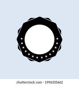 Blank stamp set. Vector. Blank badge icon. Certified badge logo. Stamp Template. Label, Sticker, Icons. Vector EPS 10. Isolated on white background.