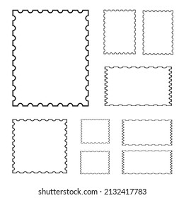 Blank Stamps Template Set Isolated On Stock Vector (Royalty Free ...