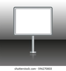 Blank stand horizontal banner, front view display white templates,  realistic mock up, used for street presentation, ad information, business reports, exposition, exhibition, vector illustration