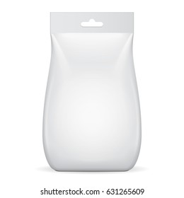 Blank Stand Up Pouch Snack Sachet Bag. Mock Up, Template. Illustration Isolated On White Background. Ready For Your Design. Product Packaging. Vector EPS10