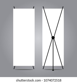 Blank Stand X-Banner Mockup Vector Template