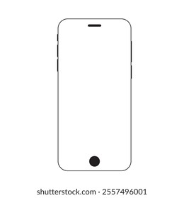 Blank of a standard mobile phone case. Vector illustration