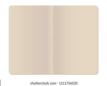 Blank stapled notebook isolated on white background