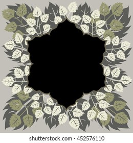 blank star frame card, greetings template, black and grey color