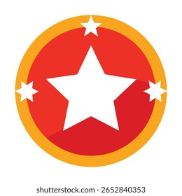 Blank Star Icons Set in Circle Badge Design
