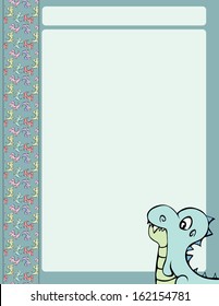 A blank stationery template with an adorable dinosaur theme. 