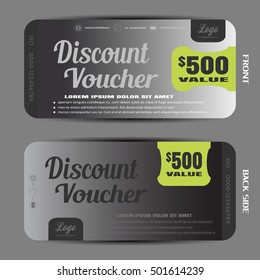 Blank of steel discount voucher vector illustration to increase sales on the gradient background.