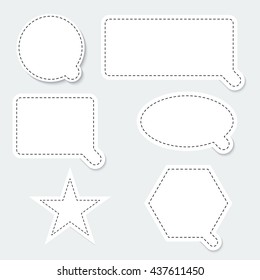 blank sticker or label with perforated border line