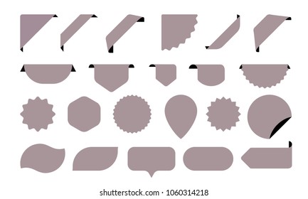 Blank stickers icons for shop tags, labels and sale posters or banners vector sticker templates