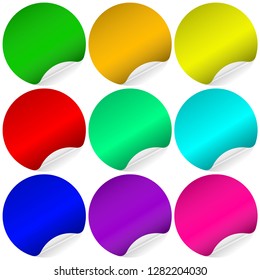blank stickers set with different colors over white background, vector illustration - Vector