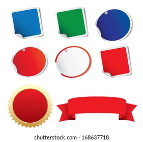 blank stickers,label, ribbon