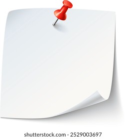 A blank sticky note is attached to a surface with a red pushpin, inviting users to write reminders or important messages for the day ahead.